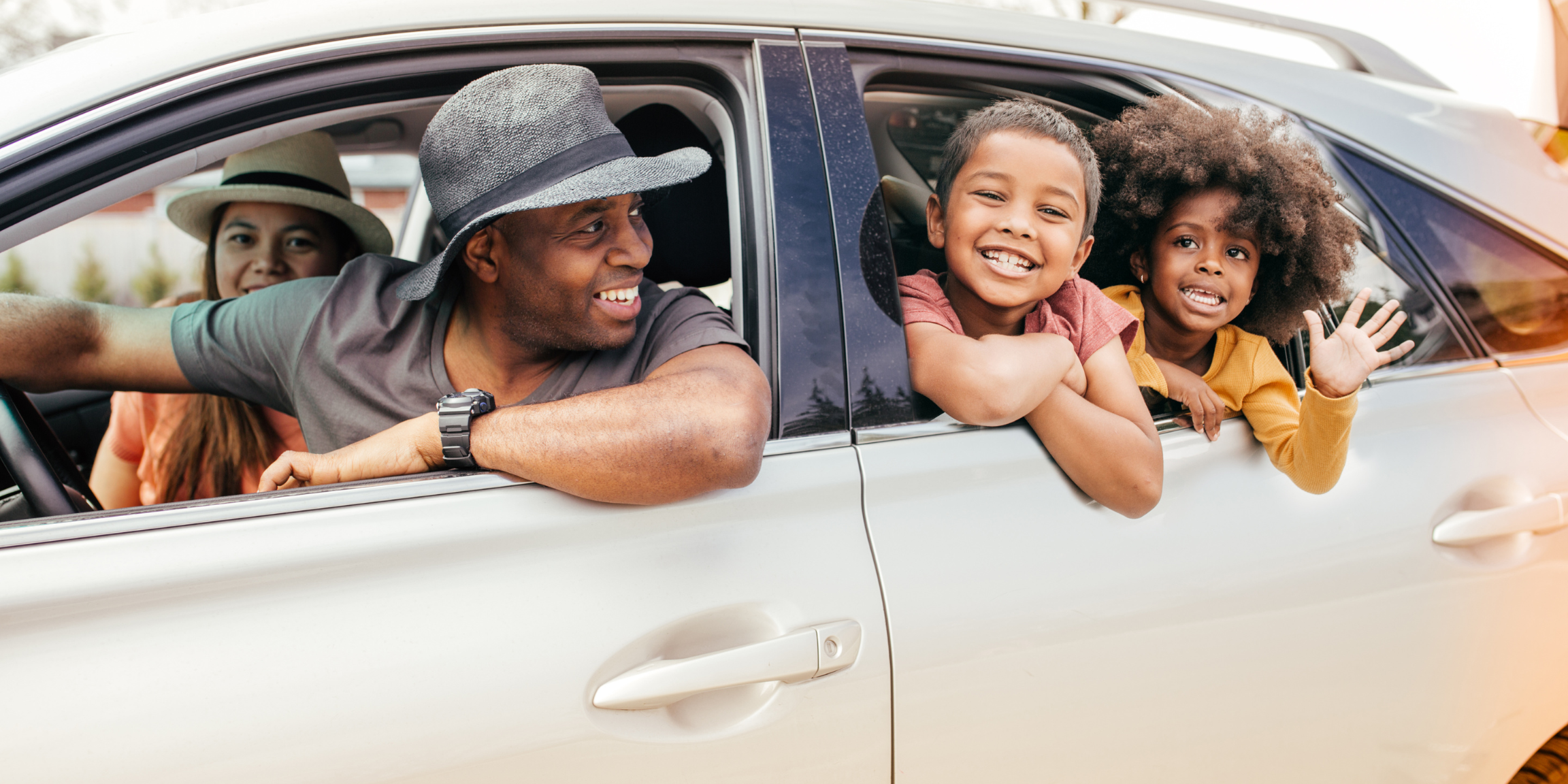 Family on a road trip vacation