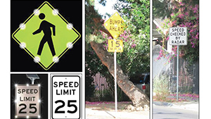 Three different street signs