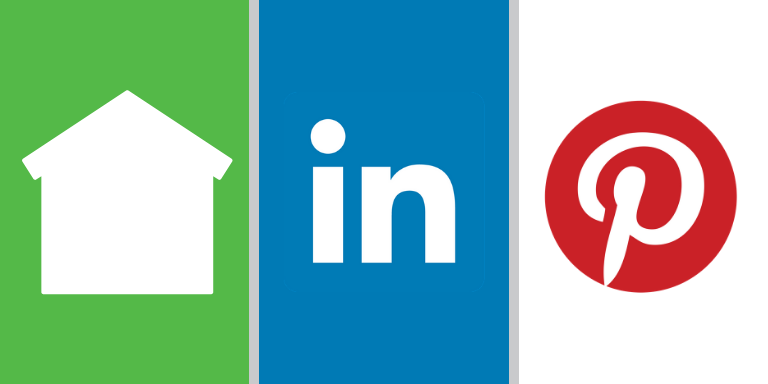 Logos for Nextdoor, Linkedin and Pinterest