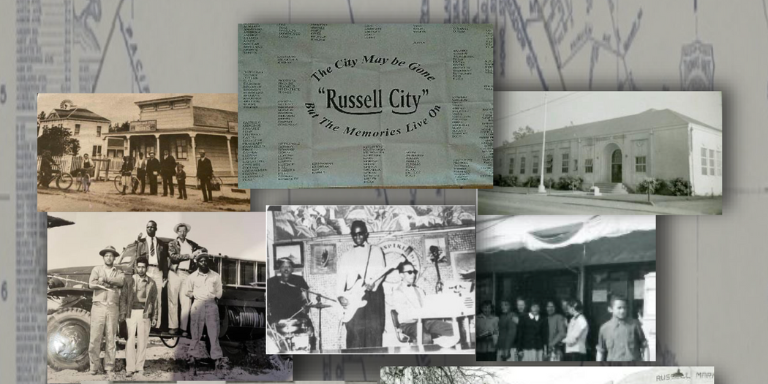 Collage of historical documents about Russell City