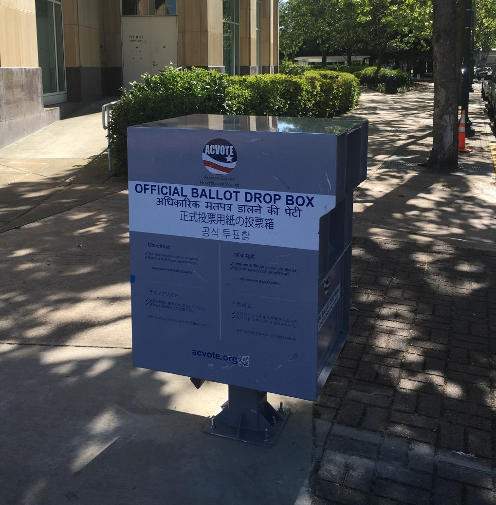 OFFICIAL ELECTION BALLOT DROP BOX NOW AVAILABLE IN FRONT OF HAYWARD