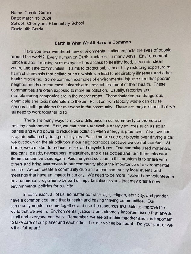 Camila Garcia 1st Place Winner Writing Contest (4-5)