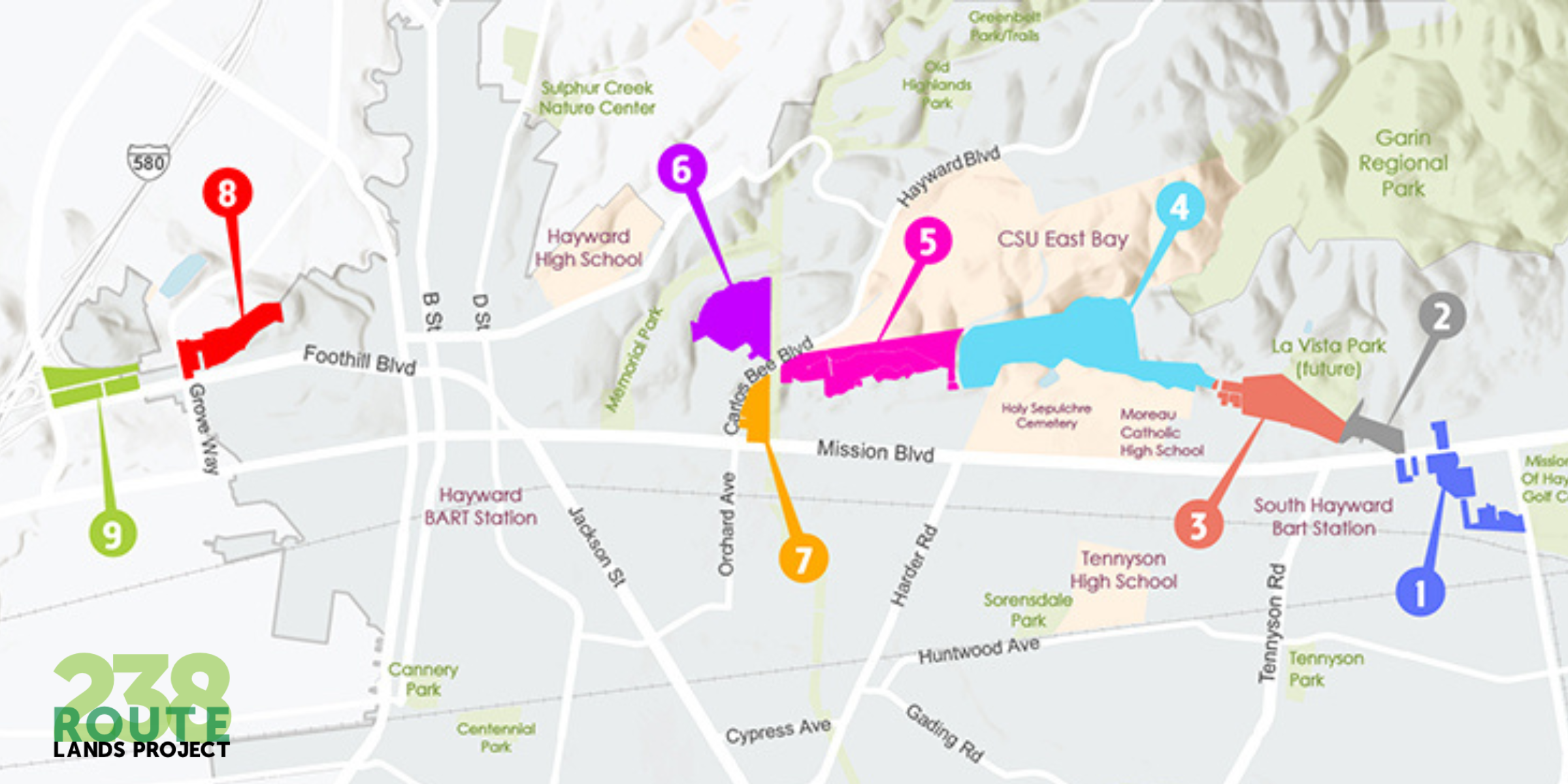 Repurposing Public Land Route 238 map showing public owned lands