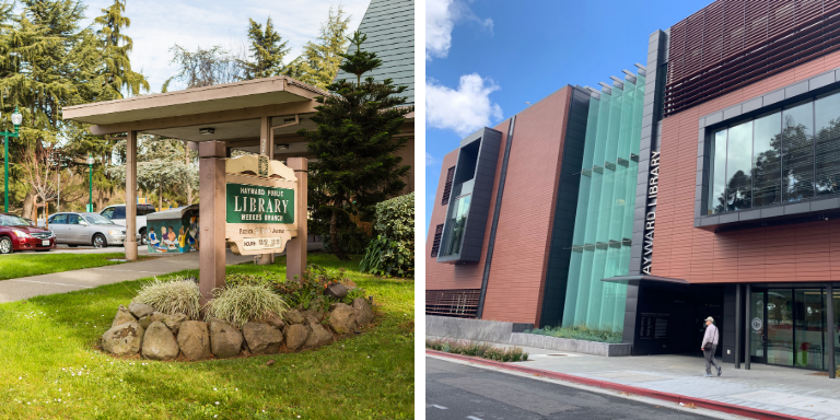 Photographs of the Weekes branch and Downtown libraries