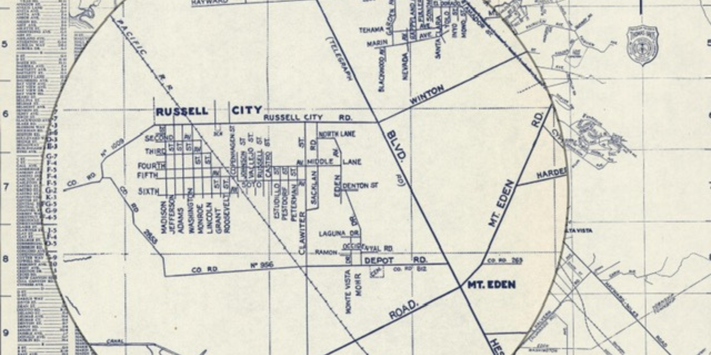 A look at a historical map of Russell City