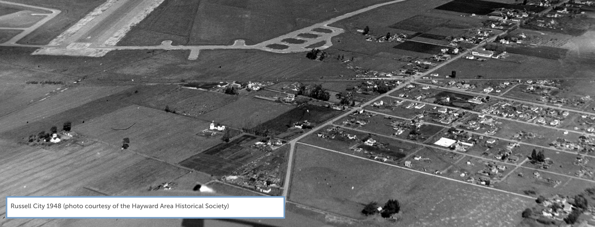 Russell City 1948 photo (courtesy of the Hayward Area Historical Society) Russell City 1948 photo (courtesy of the Hayward Area Historical Society)