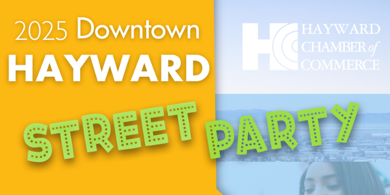 Summer Street Parties—Third Thursdays in Downtown Hayward Colorful graphic that reads Downtown Hayward Street Party