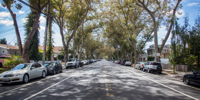 Lower B Street on a sunny day