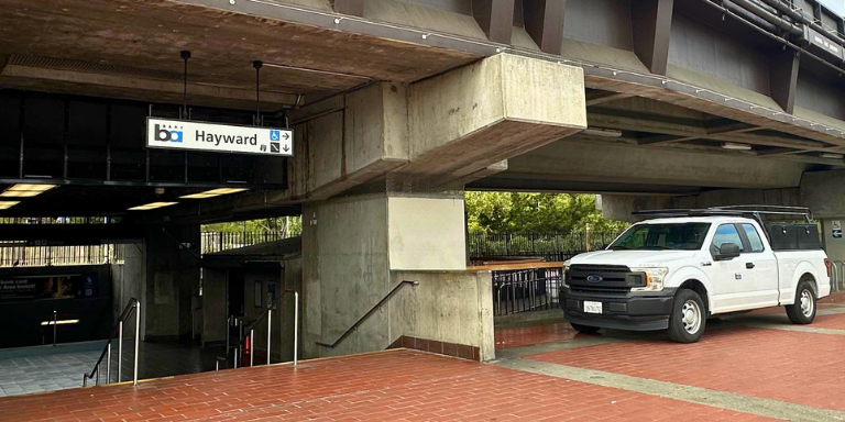 Photo of the Hayward BART Station building