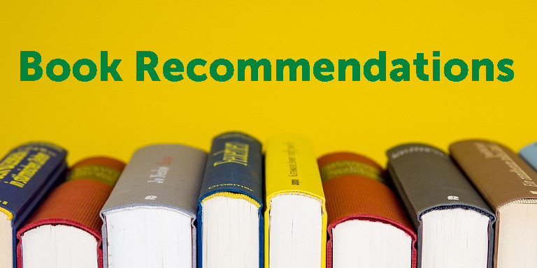 The words "Book Recommendations" over a set of books