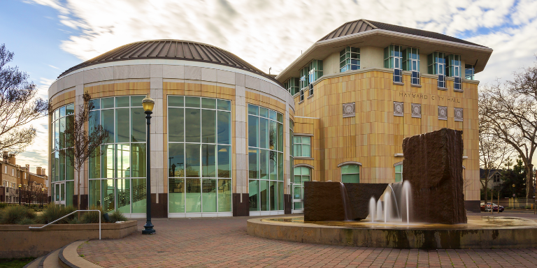 Hayward City Hall during the day.