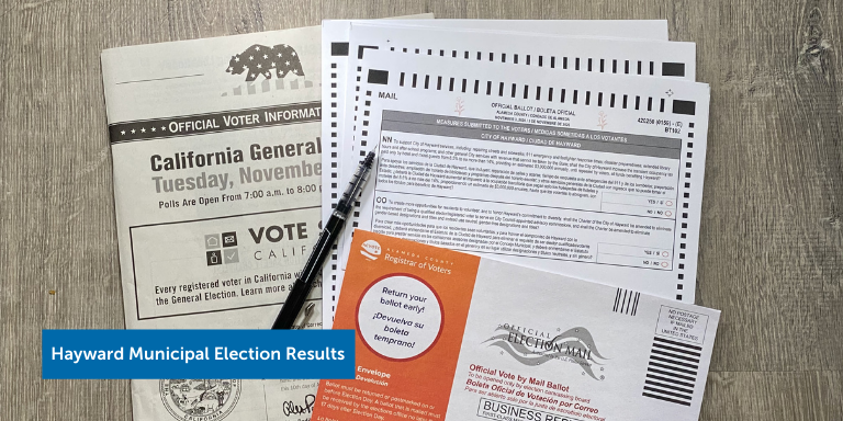 A blank ballot on a wooden table