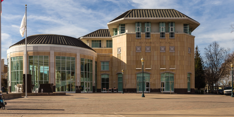 Hayward City Hall of a bright sunny day