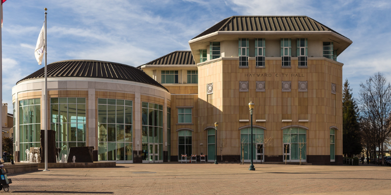 Hayward City Hall on a bright sunny day