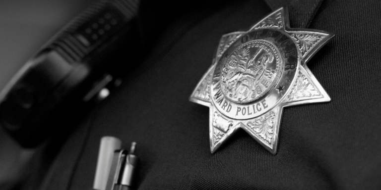 Close up Hayward PD Badge