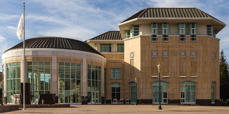 Hayward City Hall on a sunny day