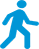 Blue walking icon