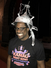Socio-Political Comic Kamau Bell in his Brain Hat Kamau Bell