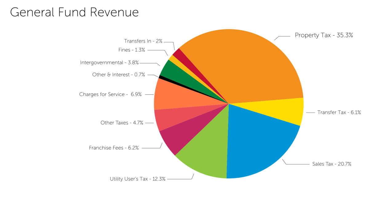 Colorful chart showing general fund revenue sources