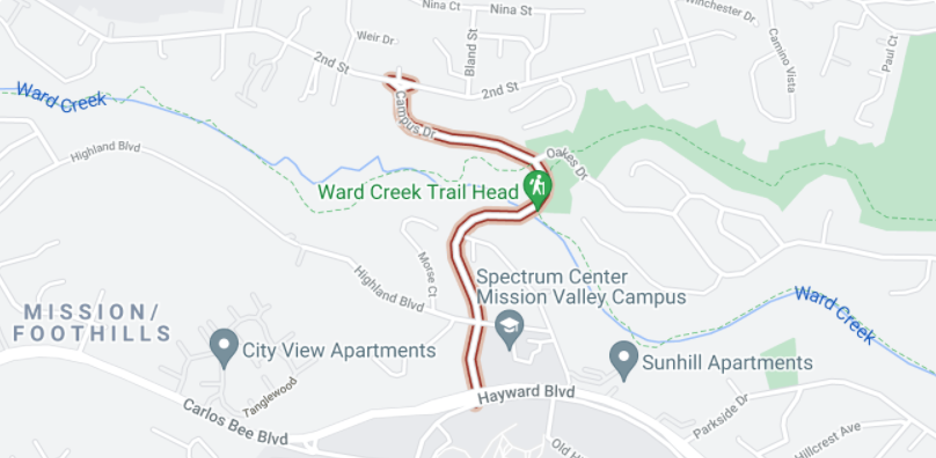 Map of Campus Drive