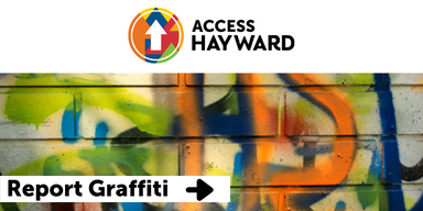Graffiti on a wall under the Access Hayward logo