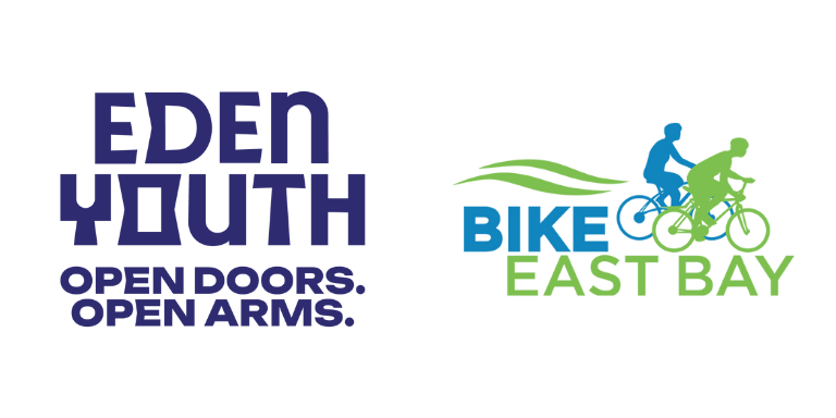 Eden Youth Logo next to Bike East Bay Logo