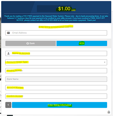 Paystand bank account screen