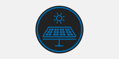 Blue solar panel icon 