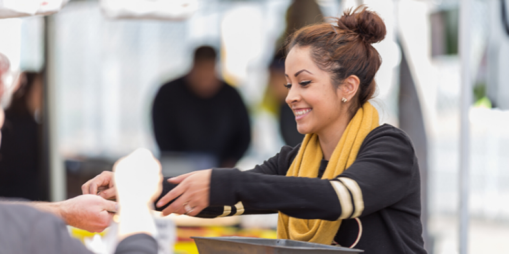 A young woman smiling