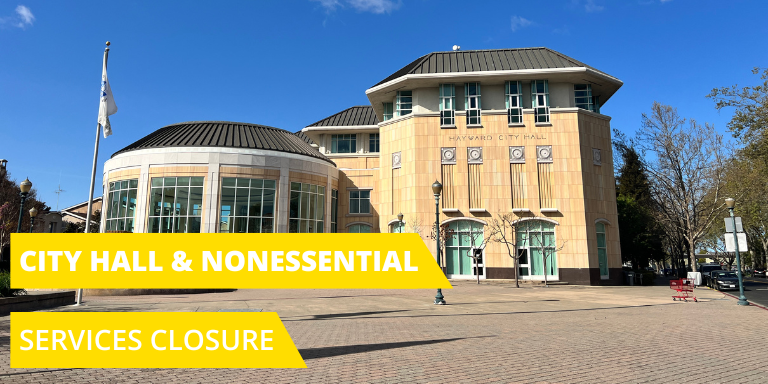 Hayward City Hall on a sunny clear day