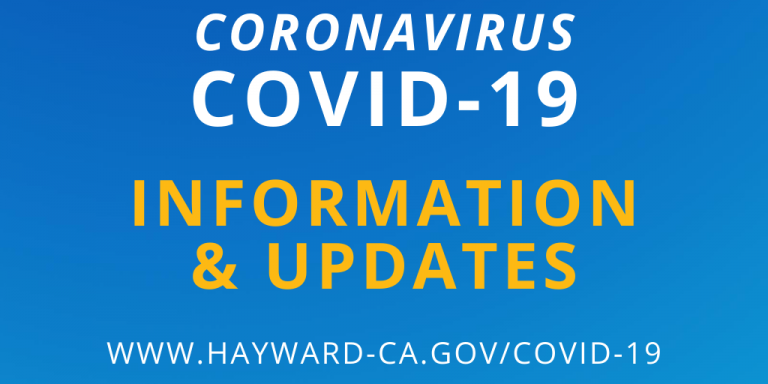 Blue banner with the words: Coronavirus COVID-19 Information and Updates