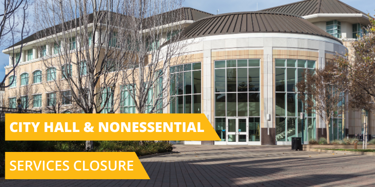 A close up of Hayward City Hall on a sunny day