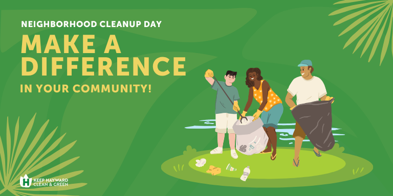 Graphic of people cleaning up a spot. Text reads: Make a difference in your community.