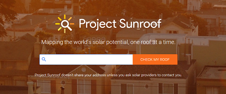 Project Sunroof login screen